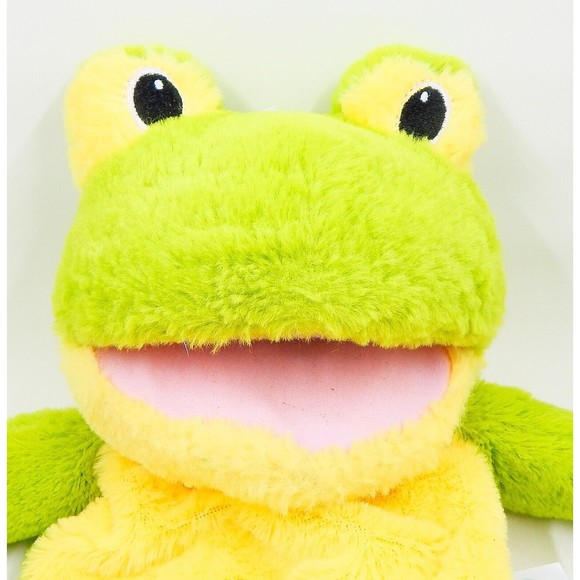 Spark Create Imagine Green Frog Croaking Ribbit Sound Plush Hand Puppet - Picture 3 of 9